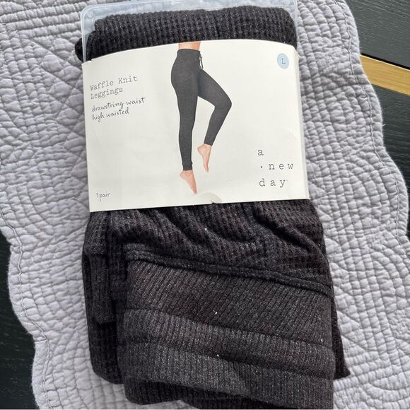 A new day Waffle Drawstring High Waist Joggers size Large NWT - Picture 4 of 8